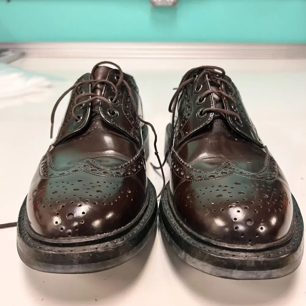 Church's Mcpherson Black Brogue Lace Derby Commando Sole 10.5 US EUC
